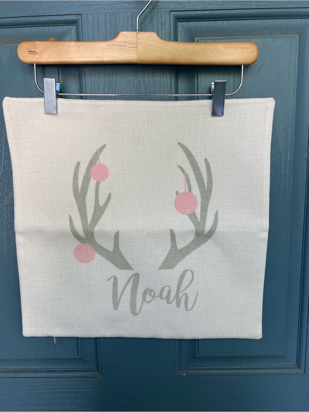 NWOT Personalized Christmas Pillow Cover - “Noah”